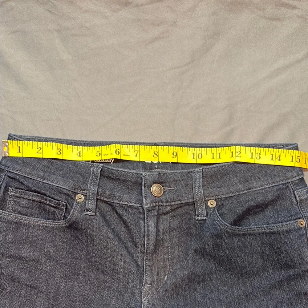 LOFT Women's Size 6 Curvy Skinny Dark Wash Mid-Rise Stretch‎ Denim Blue Jeans